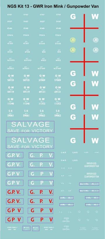 NGST0130 Decals for kit 13 (NGSK0130)