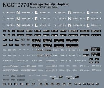 NGST0770 Decals for kits 77a, b & c (NGSK0771, 0772 & 0773)