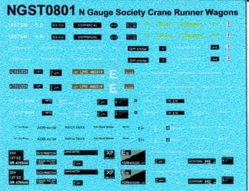 NGST0801 Decals for Crane Runner Wagons