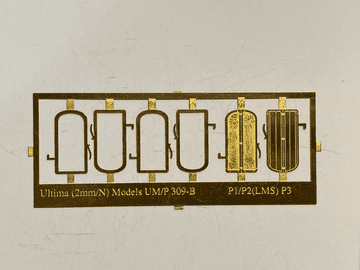 ULTBF023: Rubbing plates & Gangway doors (UM/P 309B) Pi/P2 (LMS) P3. 6 per fret (4 the same as fret 309)