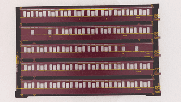 ULTCP103: BR Lined Maroon - 5 coach set (UM/C 901) 5 sides per sheet. 2 sheets making 5 coaches - W41046; E43121 x2; E46236; M48036