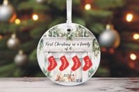 1st Christmas As A Family of 4 Tree Decoration – Christmas Stockings Over The Fireplace Design