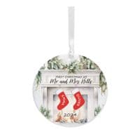 1st Christmas Married Tree Decoration – Christmas Stockings Over The Fireplace Design – Ideal Gift