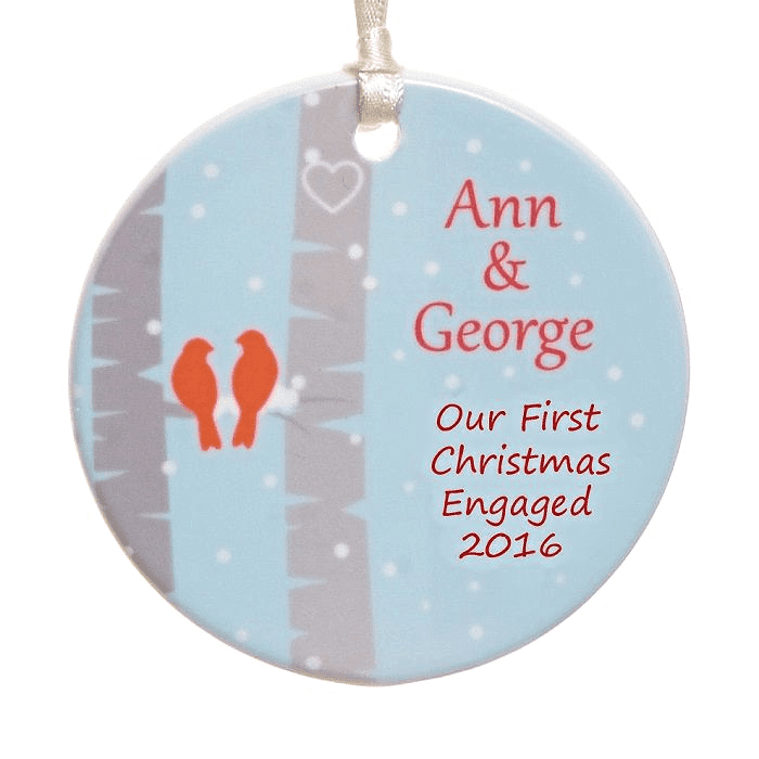 Birds Ceramic Christmas Tree Decoration Personalised Christmas Tree