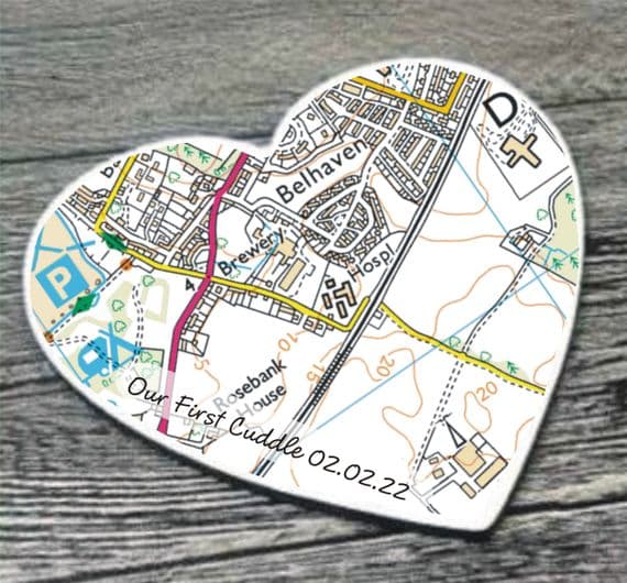 Father's Day 'Our First Cuddle' Gift  - Location of Birth Coaster - For GB locations only