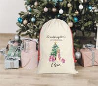 Granddaughter's Classic Rabbit 1st Christmas Personalised Santa Sack – Ideal For Giving Presents