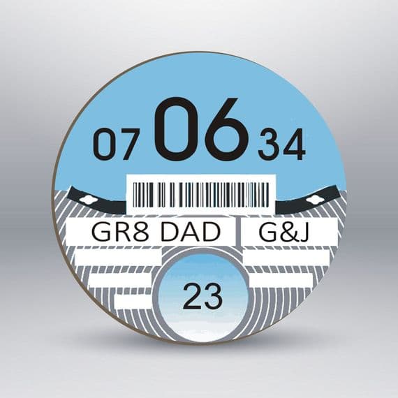 Personalised Car Tax Disc Coaster - Ideal Birthday Milestone Keepsake