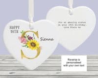 Personalised Milestone 18th Birthday Initial Ceramic Decoration Keepsake