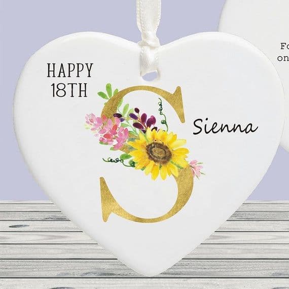 Personalised Milestone 18th Birthday Initial Ceramic Decoration Keepsake