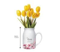 Personalised Pink Floral Ceramic Jug Vase Gift - Ideal Gift for a Special Grandma, Nana, Nanny