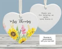 Teacher Sunflower Ceramic Decoration Keepsake Gift - Card Alternative