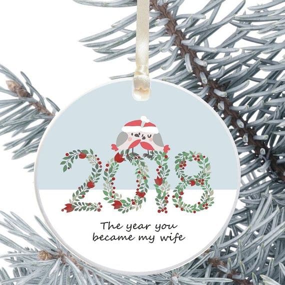 The Year you Became my Wife/Husband Ceramic Keepsake Decoration - Robins Design