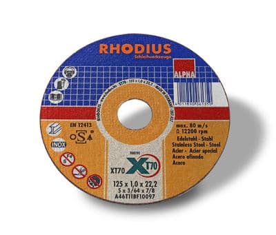 10 x steel cutting inox blade 115mm 22.2mm bore