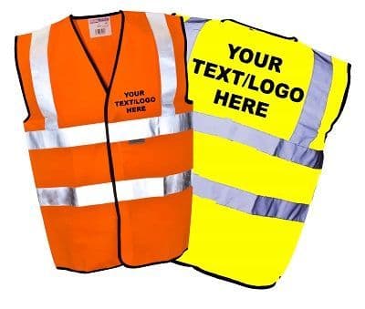 20 vests printed front and rear