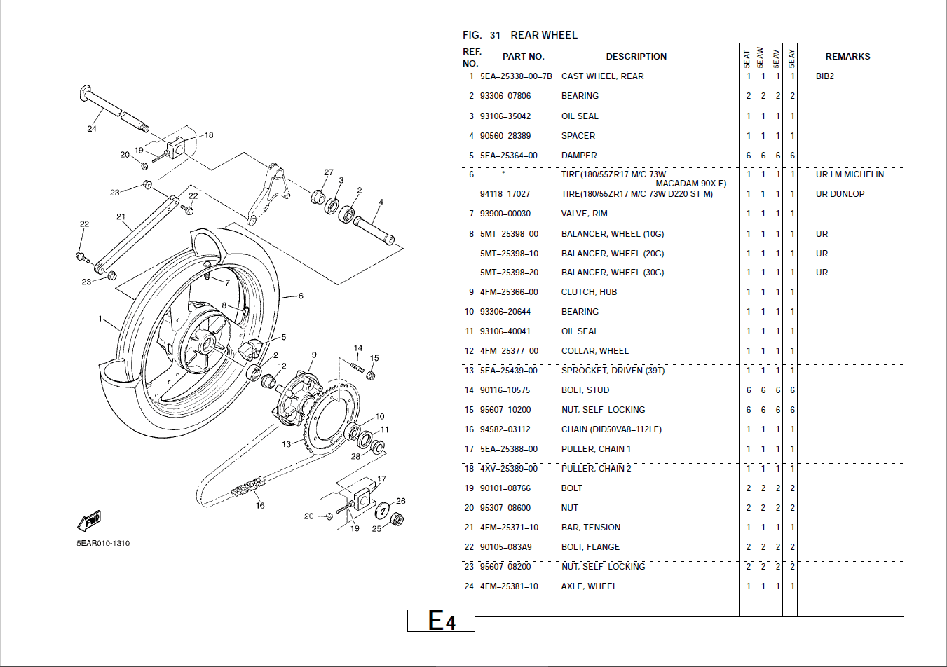 9330620644 Sprocket carrier Bearing