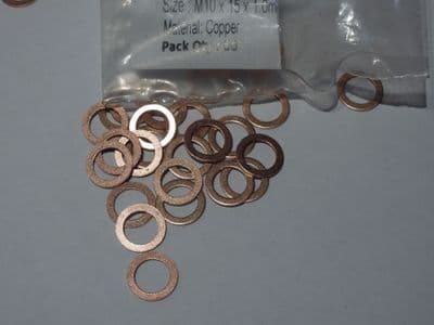 Banjo Bolt Copper Washer M10 X 15 X 1mm