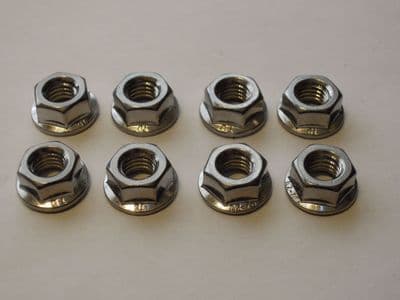 Exhaust header Nuts SS 8mm Self locking Flange Nuts (8)
