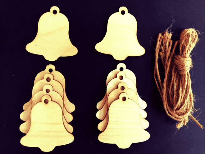 Bell Gift Tags Xmas Decoration 70mm Pack of 10