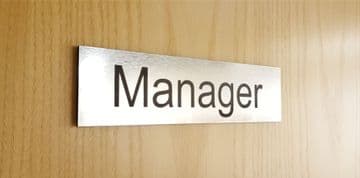 Brushed Steel Acrylic Manager Door Sign - Office Sign