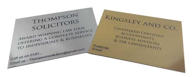 Engrave with Your Text - Business Name Plaque - Customized Text and Choice of Colour