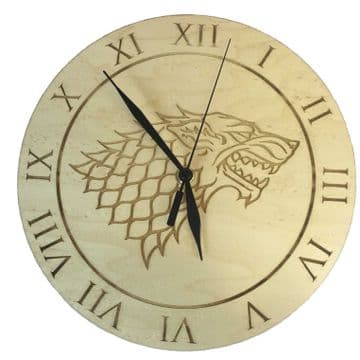House Stark Maple Clock