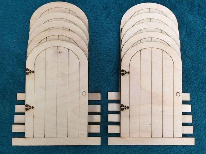 Laser Cut Wooden Fairy Elf Hobbit Doors - Pack of 10