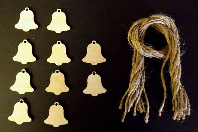 Mini Xmas Bell Gift Tags Xmas Decoration 30mm Pack of 10