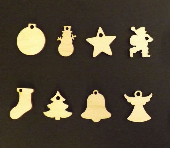 Mini Xmas Gift Tags / Decorations - 8 designs pack of 24