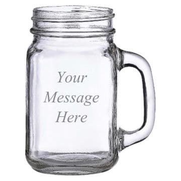 Personalised Engraved Mason/Moonshine Jar Glass