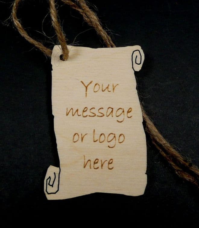 Personalised Old Scroll Gift Tags / Price Tags 65mm Pack of 10