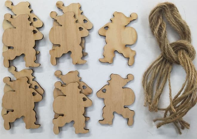 Santa Claus Gift Tags Xmas Decorations Pack of 10 Shapes - 3 Sizes to choose from