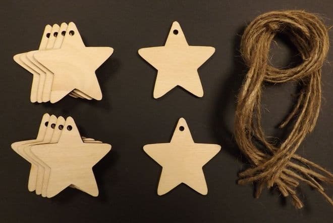 Star Gift Tags Xmas Decoration 120mm Pack of 10