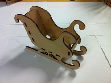 Wooden Laser Cut Santa Sleigh Christmas Craft Accessory Self Assembly