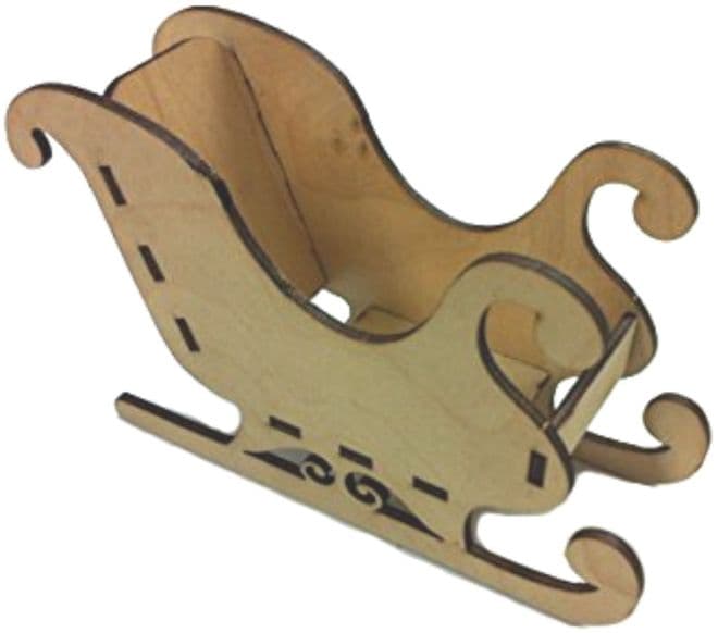 Wooden Laser Cut Santa Sleigh Self Assembly