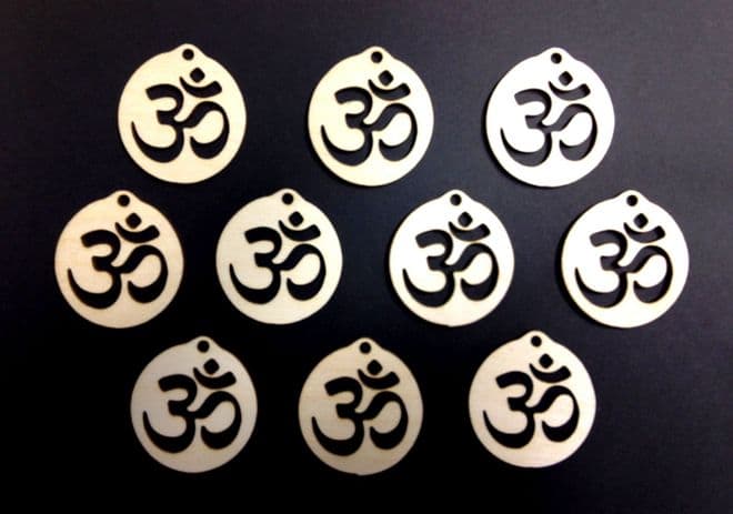 Wooden Om Decoration 55mm Pack of 10