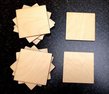 Wooden Square Coasters Table Mats 100mm Pack of 10