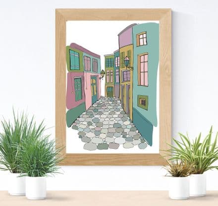 Art Print - Cobbled Streets of Old Town