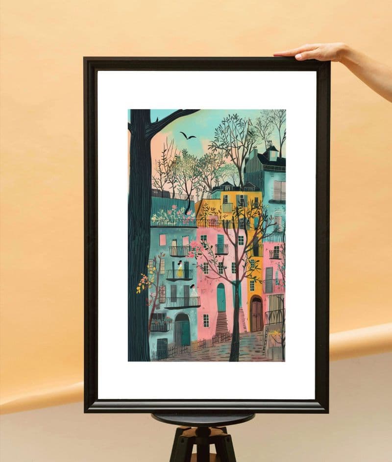 Art Print - Urban Colours Abstract Town Poster