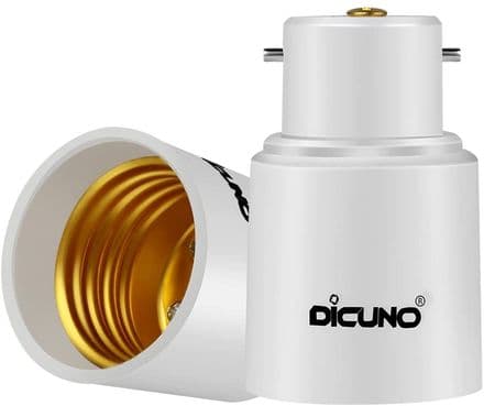 B22 to E27, Bayonet to Screw Socket Converter Socket Adapter Lamp Base Adapter for LED, Incandescent