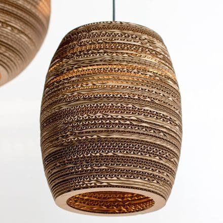Beehive lampshade made from recycled cardboard