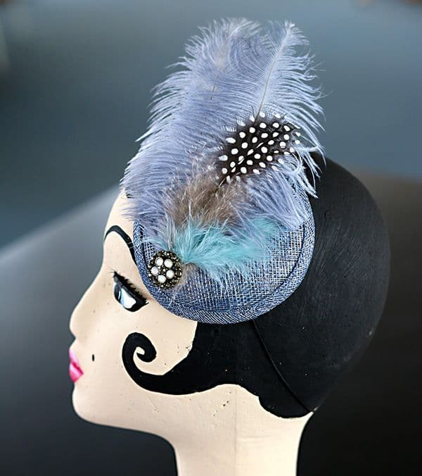 Blue Cocktail Feather Fascinator