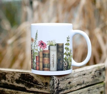 Book Shelf with Plants Ceramic 11oz Mug