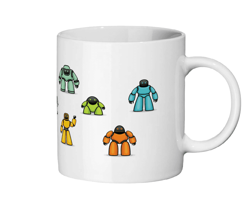 Ceramic Mug with Robots Design