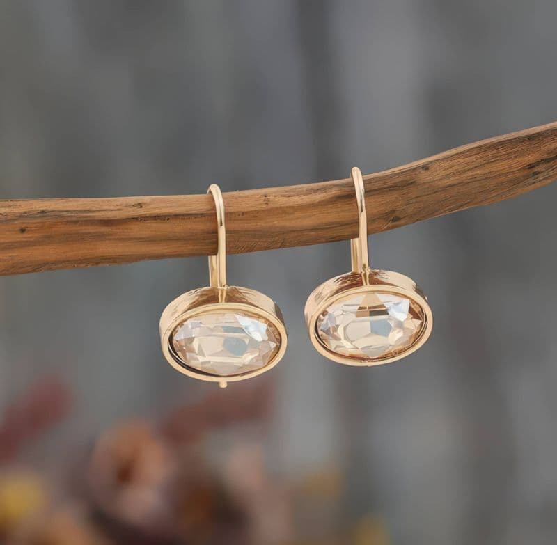 Champagne glass crystal drop Earrings