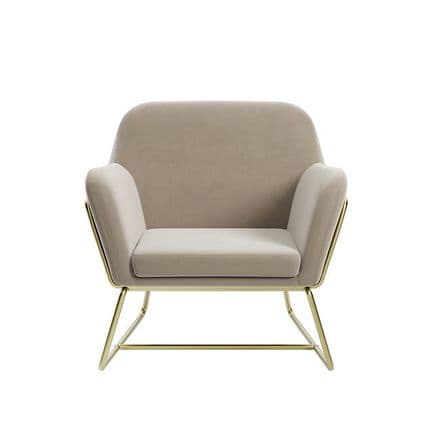 Cocktail Chair in Beige Velvet
