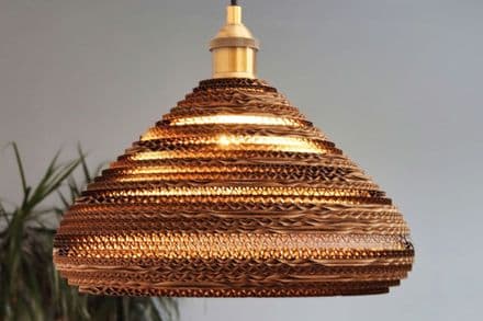 Cone Shaped Lampshade made from Recycled Cardboard