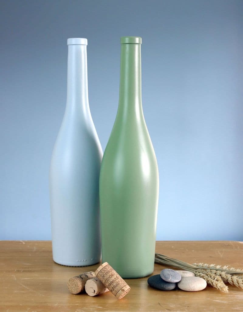 Contemporary Tall Glass Vase in Duck Egg Blue