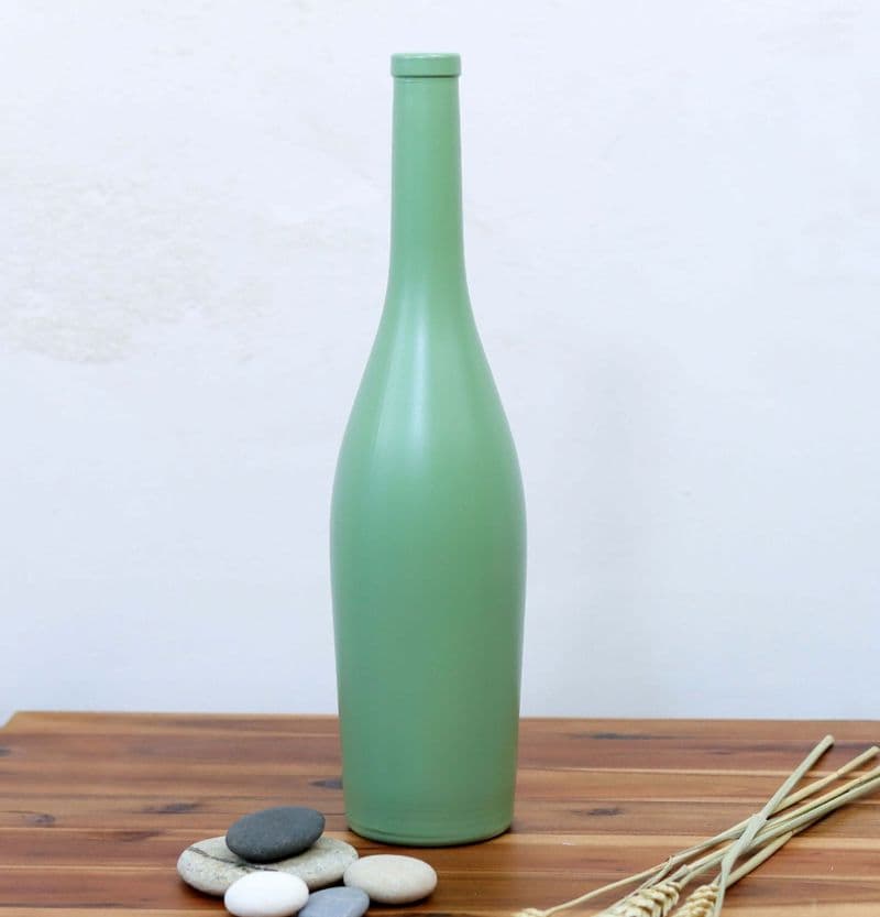 Contemporary Tall Glass Vase in Sage Green