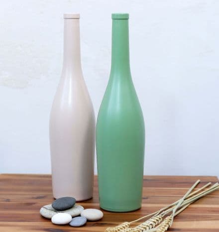 Contemporary Tall Glass Vase in Stone