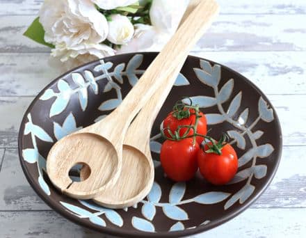 Contemporary Wooden Salad Server Set